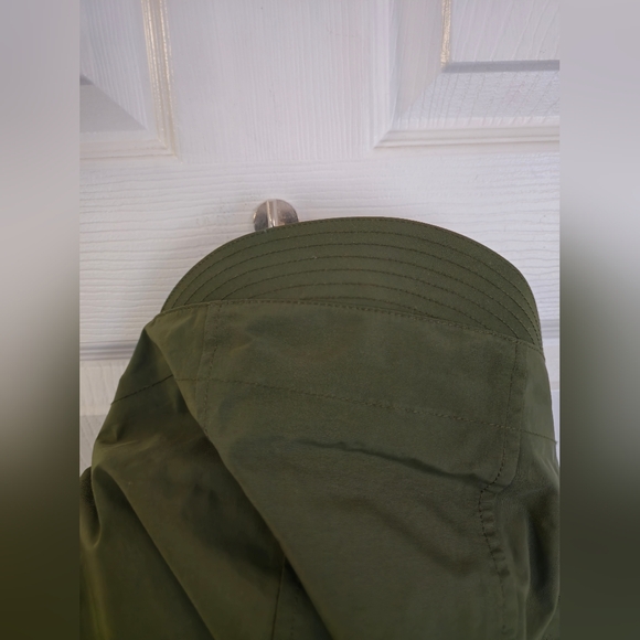 Lands' End Men's Green Full Zip Nylon Hooded Anorak Long Jacket Size Medium - Picture 9 of 17